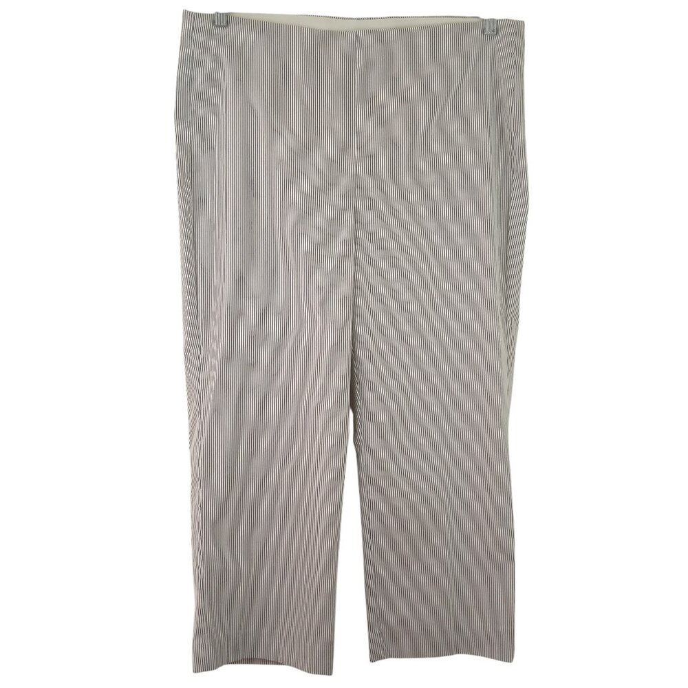 NWOT Chicos Blue White Striped Cropped Pull On Pants sz 2.5 L 14